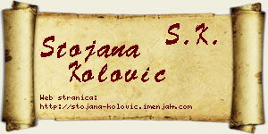 Stojana Kolović vizit kartica